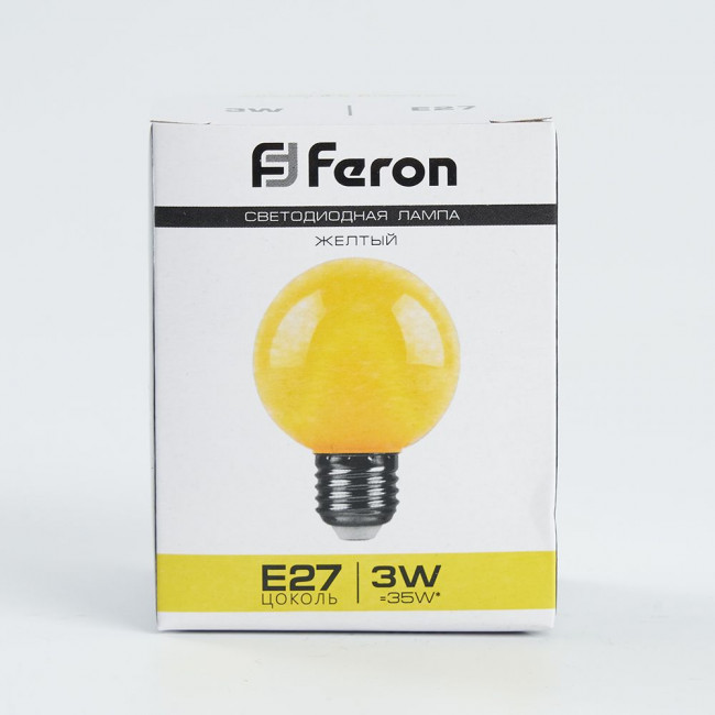 Лампа светодиодная Feron LB-371 Шар матовый E27 3W 230V желтый, артикул FERON 25904