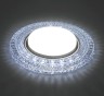 Светильник встраиваемый Feron CD4020 под лампу GX53 с белой LED подсветкой, прозрачный 41293 