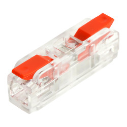 Клемма супер-компактная проходная STEKKER LD219-421 1 контактная, прозрачный, красный