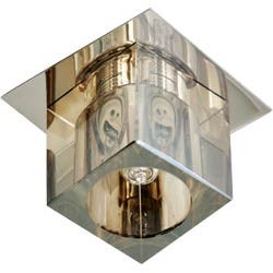Светильник потолочный, JCD G9 с черным стеклом, золото, с лампой, CD2775