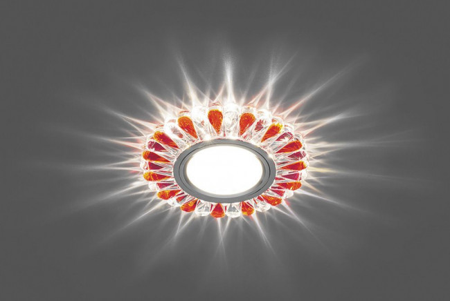 Светильник встраиваемый с белой LED подсветкой Feron CD902 потолочный MR16 G5.3 прозрачный-красный, артикул FERON 28974 Светильник встраиваемый с белой LED подсветкой Feron CD902 потолочный MR16 G5.3 прозрачный-красный, артикул FERON 28974