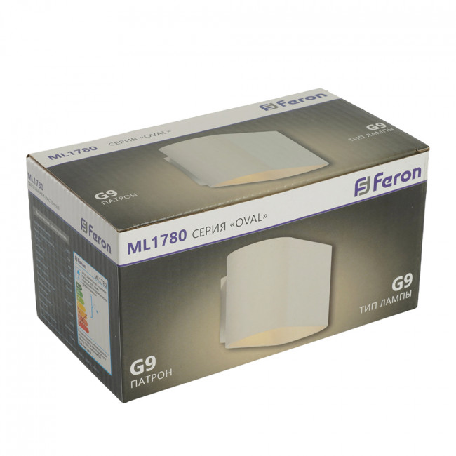 Светильник настенный Feron ML1780 Oval MR16 35W, 230V, G9,15W, белый IP20, артикул FERON 48436 Светильник настенный Feron ML1780 Oval MR16 35W, 230V, G9,15W, белый IP20, артикул FERON 48436