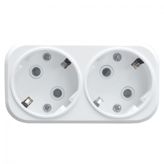 Разветвитель сетевой 2-местный с/з STEKKER ADP16-22-20 250V, 16A, ABS огнеустойчивый пластик, белый, артикул STEKKER 39023 Разветвитель сетевой 2-местный с/з STEKKER ADP16-22-20 250V, 16A, ABS огнеустойчивый пластик, белый, артикул STEKKER 39023