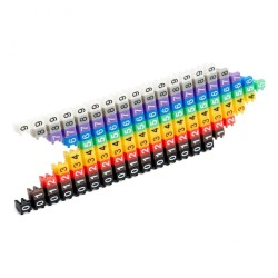 Кабель-маркеры наборные 0-9 STEKKER CBMR-MKN15 для провода сечением 1,5мм разноцветный, 100шт.