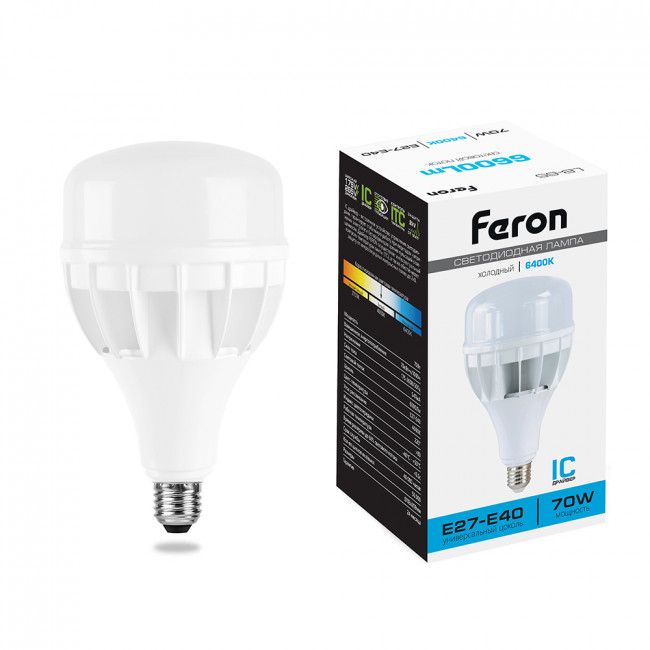 Лампа светодиодная Feron LB-65 E27-E40 70W 175-265V 6400K, артикул FERON 25783