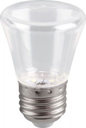 Лампа светодиодная Feron LB-372 Колокольчик прозрачный E27 1W холодный свет (6400К)