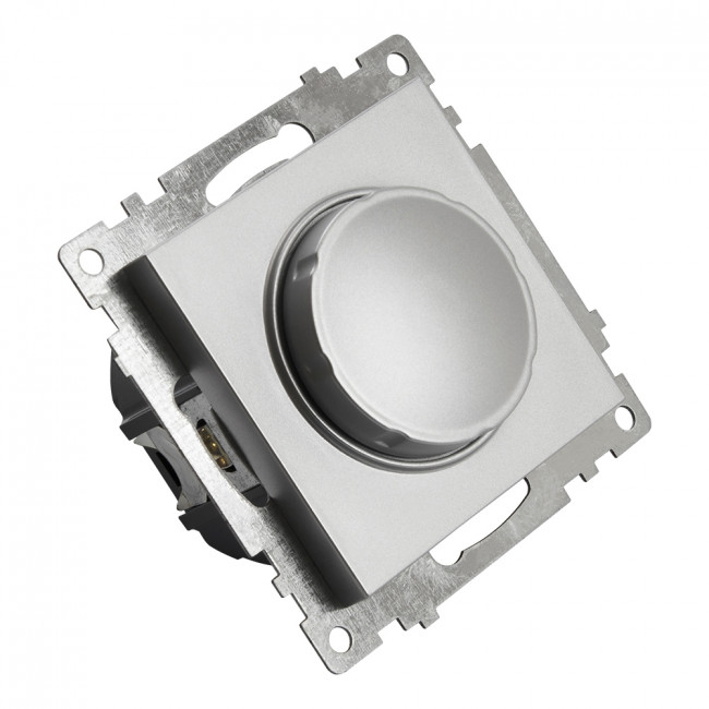 Выключатель диммирующий TRIAC(механизм), STEKKER GLS10-7106-03, 250V, 500W, серия Катрин, серебро, артикул STEKKER 39587