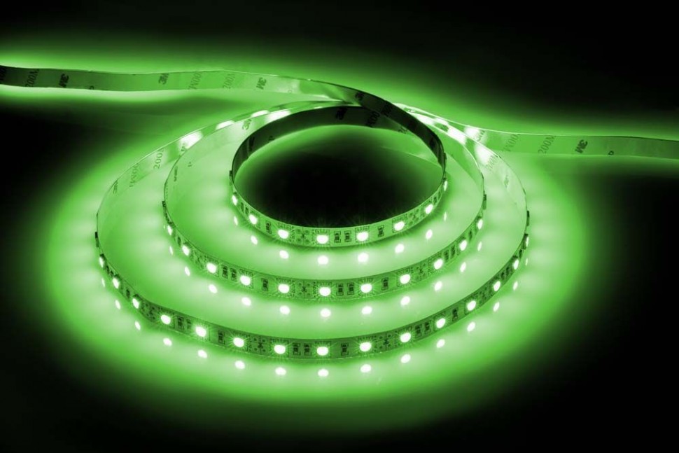 Лента светодиодная, 60SMD(5050)/m 14.4W/m 12V 5m зеленый на белом, LS606 27761 