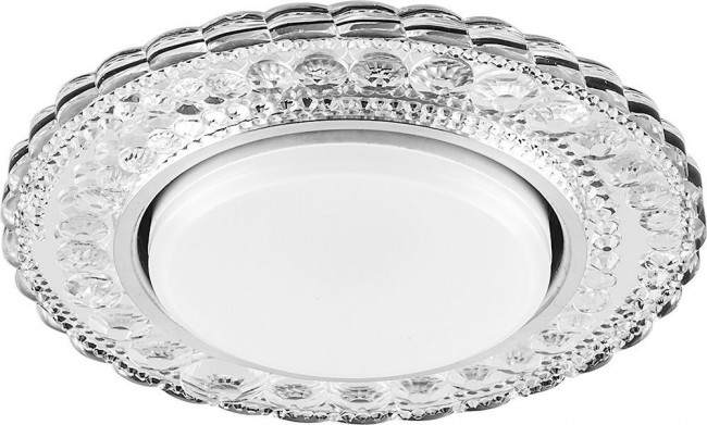 Светильник встраиваемый с белой LED подсветкой Feron CD4024 потолочный GX53 без лампы прозрачный, артикул FERON 29538 Светильник встраиваемый с белой LED подсветкой Feron CD4024 потолочный GX53 без лампы прозрачный, артикул FERON 29538