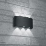 Светодиодный уличный настенный светильник Feron Нью-Йорк DH101 6х1W теплый свет (3000К) черный 48100 