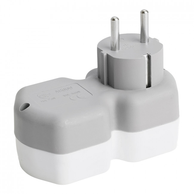 Разветвитель сетевой 2-местный с/з STEKKER ADP16-12-20, 250V,16A, ABS огнеустойчивый пластик, белый/серый, артикул STEKKER 32870 Разветвитель сетевой 2-местный с/з STEKKER ADP16-12-20, 250V,16A, ABS огнеустойчивый пластик, белый/серый, артикул STEKKER 32870