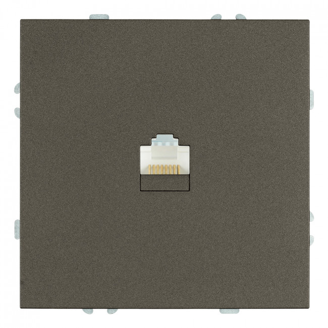 Розетка компьютерная 1-местная RJ-45 (механизм), STEKKER, серия Эмили, RST00-5117-09, антрацит, soft touch, артикул STEKKER 49925