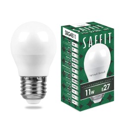 Лампа светодиодная SAFFIT SBG4511 Шарик E27 11W теплый свет (2700К)
