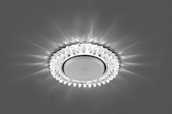 Светильник встраиваемый с белой LED подсветкой Feron CD4027 потолочный GX53 без лампы прозрачный, артикул FERON 29541