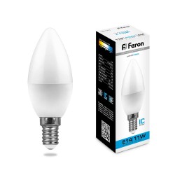 Лампа светодиодная Feron Свеча E14 11W холодный свет (6400К) LB-770