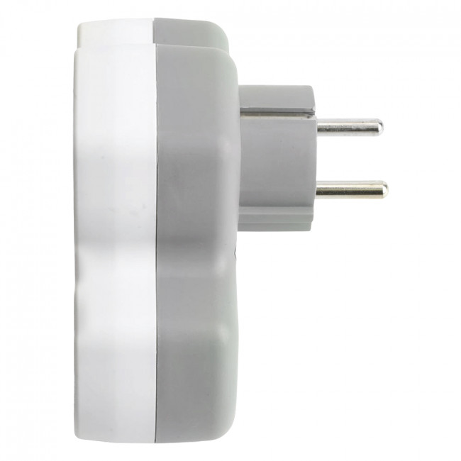 Разветвитель сетевой 2-местный с/з STEKKER ADP16-14-20, 250V, 16A и 2-мя USB выходами на 2,4А, огнеустойчивый пластик, белый/серый, артикул STEKKER 32872