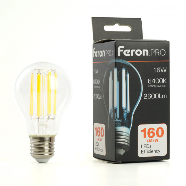 Лампа светодиодная Feron.PRO LB-1116 Шар E27 2600LM 16W 175-265V 6400K, артикул FERON 51237