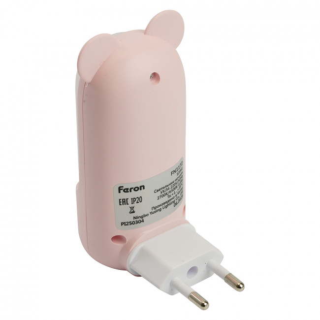 Светильник ночник Feron FN1172 0,8W 220V, розовый, артикул FERON 52061