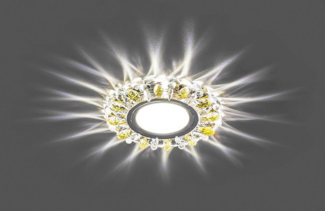Светильник встраиваемый с белой LED подсветкой Feron CD914 потолочный MR16 G5.3 прозрачный-желтый, артикул FERON 28986