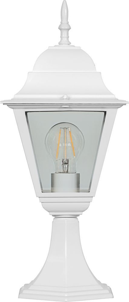 Светильник садово-парковый Feron 4104/PL4104 четырехгранный на постамент 60W E27 230V, белый, артикул FERON 11019