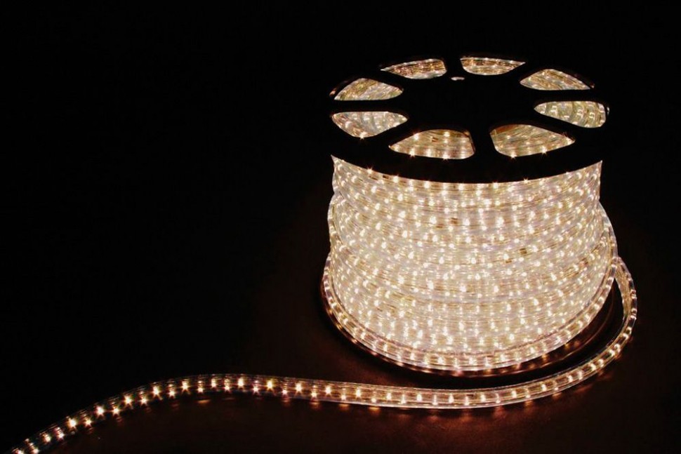 Дюралайт (световая нить) со светодиодами, 3W 50м 230V 72LED/м 11х17мм, белый 3000K, LED-F3W