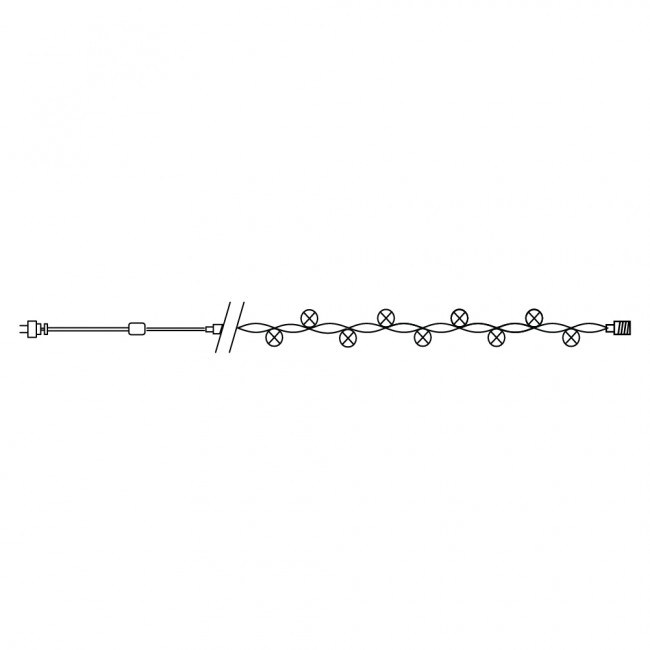 Светодиодная гирлянда Feron CL55 фигурная 5м +1.5м 230V мультиколор, c питанием от сети, прозрачный шнур, артикул FERON 26761
