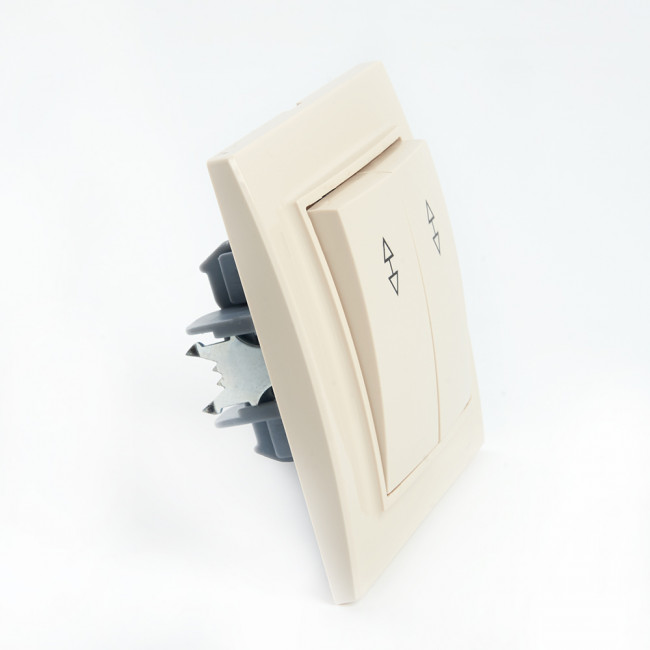 Переключатель 2-клавишный STEKKER  PSW10-9008-02, 250В, 10А, серия Эрна, слоновая кость, артикул STEKKER 39920