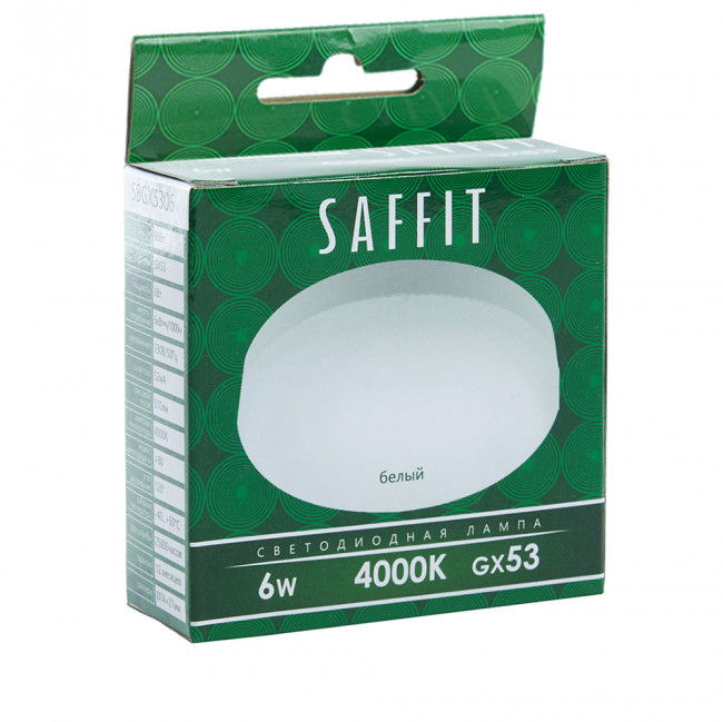 Лампа светодиодная SAFFIT SBGX5306 GX53 6W 230V 4000K, артикул SAFFIT 55195