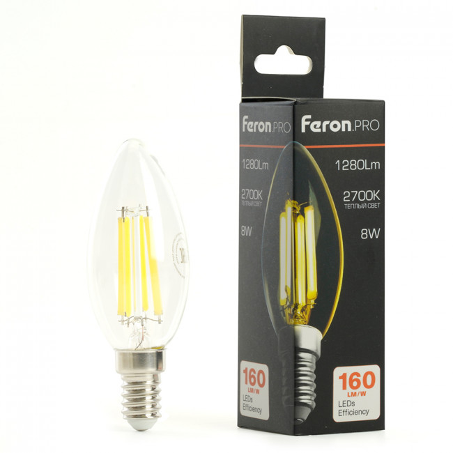 Лампа светодиодная Feron.PRO LB-1208 Свеча E14 1280LM 8W 175-265V 2700K, артикул FERON 51247 Лампа светодиодная Feron.PRO LB-1208 Свеча E14 1280LM 8W 175-265V 2700K, артикул FERON 51247