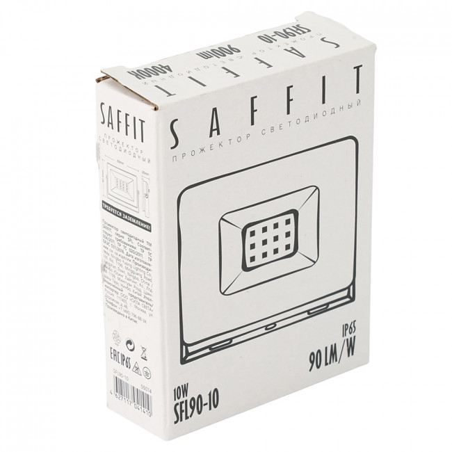 Светодиодный прожектор SAFFIT SFL90-10 IP65 10W 4000K черный, артикул SAFFIT 55074