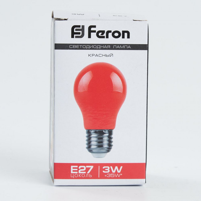 Лампа светодиодная Feron LB-375 E27 3W матовая 230V красная, артикул FERON 25924