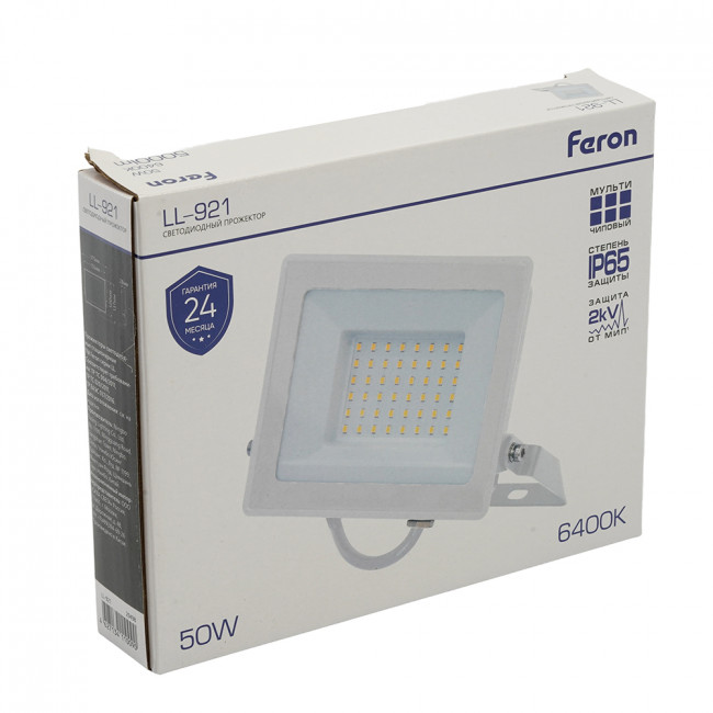 Светодиодный прожектор Feron LL-921 IP65 50W 6400K, артикул FERON 29498