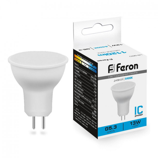 Лампа светодиодная Feron LB-960 MR16 G5.3 13W 175-265V 6400K, артикул FERON 38190