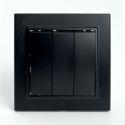 Выключатель 3-клавишный STEKKER серия Эрна PSW10-9007-03 черный