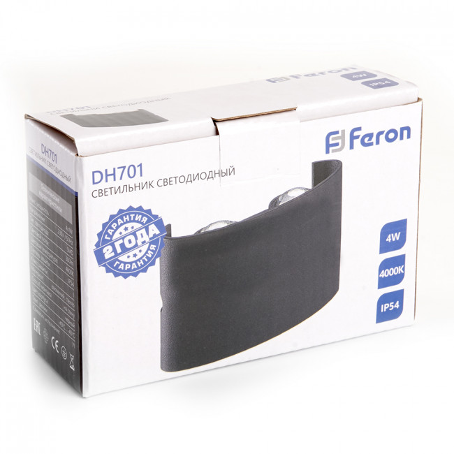 Светильник уличный светодиодный Feron DH701, 4*1W, 300Lm, 4000K, черный, артикул FERON 48311