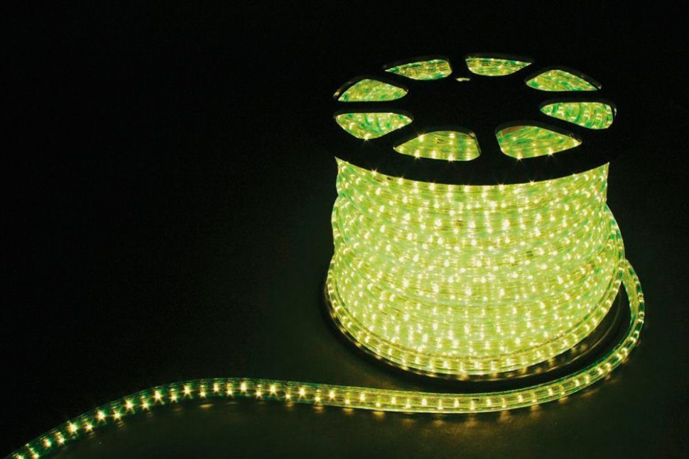Дюралайт (световая нить) со светодиодами, 3W 50м 230V 72LED/м 11х17мм, лимонный, LED-F3W