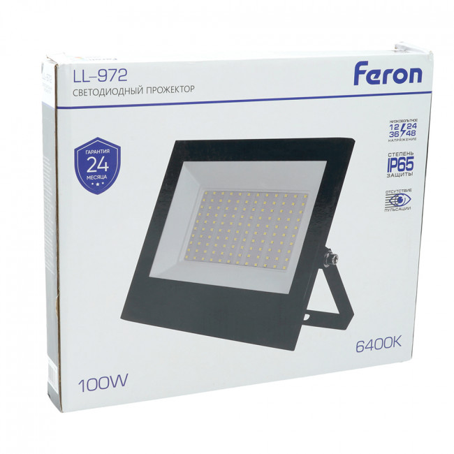Светодиодный прожектор Feron LL-972IP65 100W 6400K, артикул FERON 51631