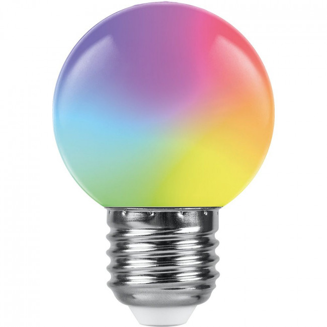 Лампа светодиодная Feron LB-37 Шарик матовый E27 1W 230V RGB плавная сменая цвета, артикул FERON 38116 Лампа светодиодная Feron LB-37 Шарик матовый E27 1W 230V RGB плавная сменая цвета, артикул FERON 38116