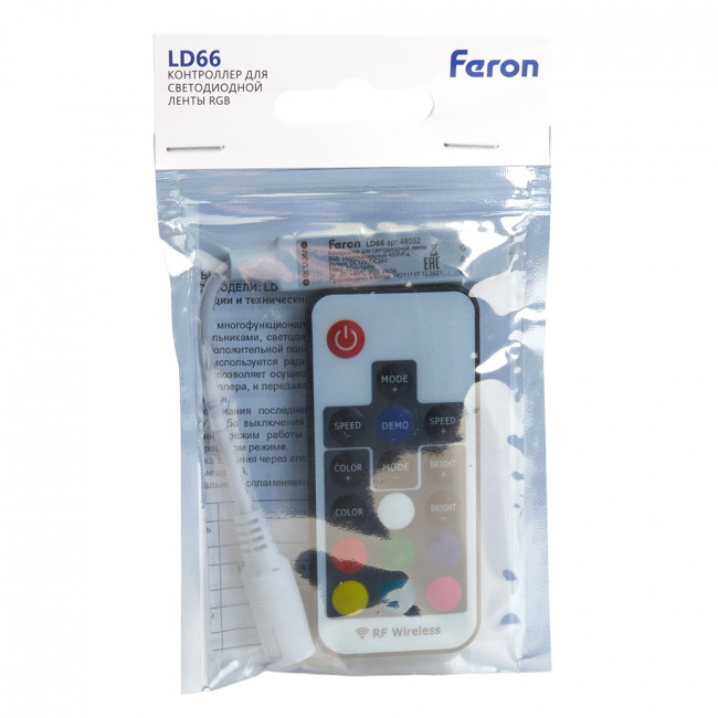 Контроллер RGB mini для светодиодной ленты с П/У,12-24V, LD66, артикул FERON 48032