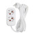 Удлинитель двухместный с/з  STEKKER HM06-21-02 3x1мм2, 2м, серия Home, белый, артикул STEKKER 49339