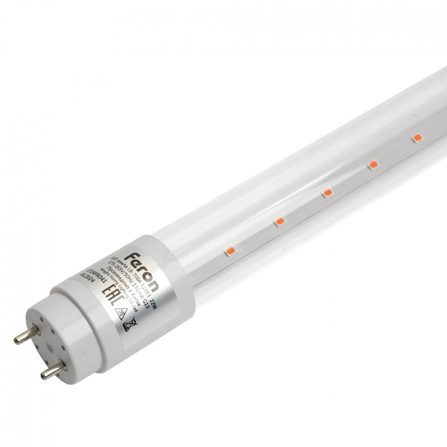 Лампа светодиодная для растений T8 Feron LB-7064 G13 стекло 22W 175 1,2м 265V красно-синий спектр пластик, артикул FERON 51663 Лампа светодиодная для растений T8 Feron LB-7064 G13 стекло 22W 175 1,2м 265V красно-синий спектр пластик, артикул FERON 51663