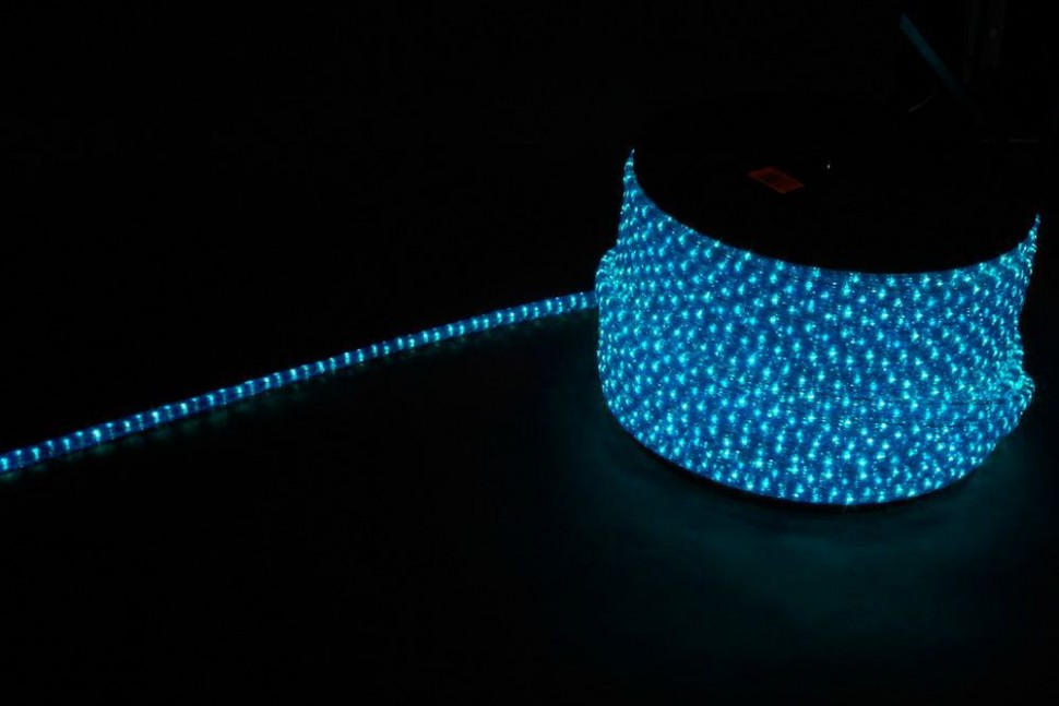 Дюралайт (световая нить) со светодиодами, 3W 50м 230V 72LED/м 11х17мм, синий-белый, LED-F3W