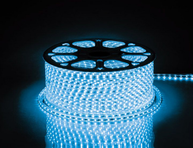 Cветодиодная LED лента Feron LS704, 60SMD(2835)/м 4.4Вт/м 100м 220V IP65, синий, артикул FERON 26242