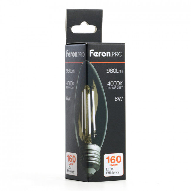 Лампа светодиодная Feron.PRO LB-1206 Свеча E27 960LM 6W 175-265V 2700K, артикул FERON 51238 Лампа светодиодная Feron.PRO LB-1206 Свеча E27 960LM 6W 175-265V 2700K, артикул FERON 51238
