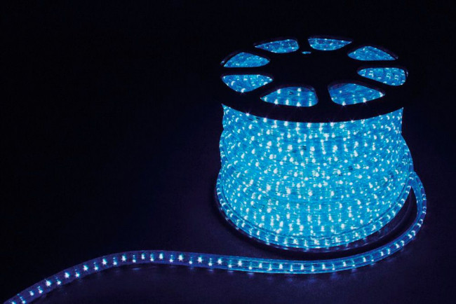 Дюралайт светодиодный Feron LED-F3W 3-х жильный, синий, 2,88Вт/м 72LED/м 50м 220V, артикул FERON 26071