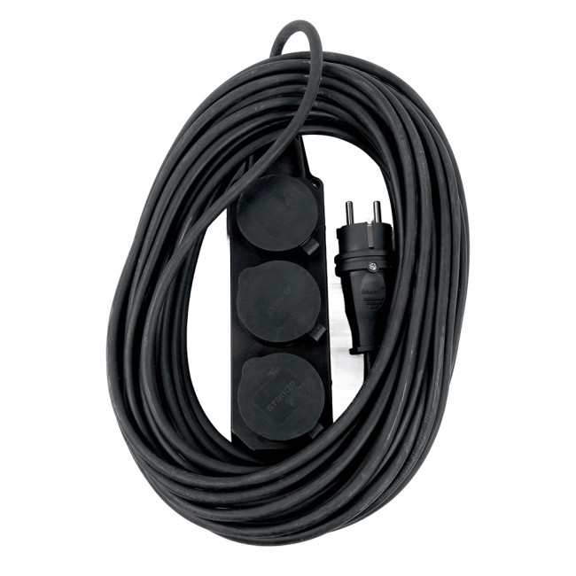 PRF03-31-3-30 Удлинитель 3-местный с/з КГ 3*1,5мм2, IP44, 30м, 16A, серия Professional, артикул STEKKER 50349