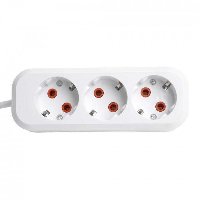 Удлинитель трехместный с/з STEKKER HM06-31-03 3x1мм2, 3м, серия Home, белый, артикул STEKKER 49348 Удлинитель трехместный с/з STEKKER HM06-31-03 3x1мм2, 3м, серия Home, белый, артикул STEKKER 49348