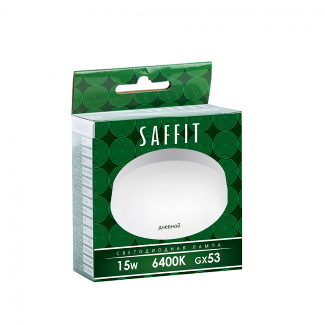 Лампа светодиодная SAFFIT SBGX5315 GX53 15W 230V 6400K, артикул SAFFIT 55193