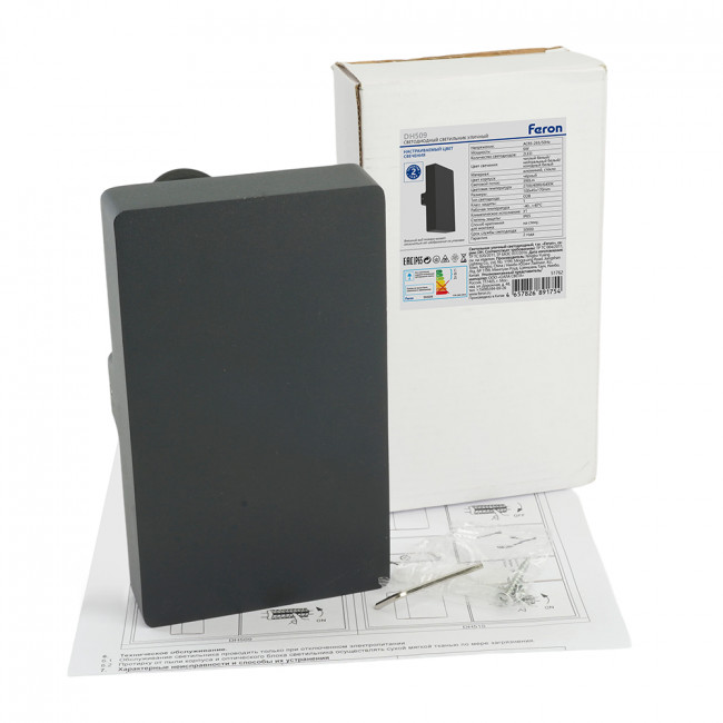 Светильник уличный светодиодный Feron DH509, 390lm, 6W, 2700/4000/6400K, чёрный, артикул FERON 51762