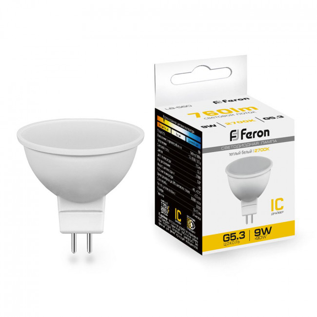 Лампа светодиодная Feron LB-560 MR16 G5.3 9W 175-265V 2700K, артикул FERON 25839